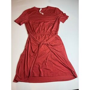 Lululemon Dress Size 4 Red Twist Front Short Sleeve Casual‎ Athleisure